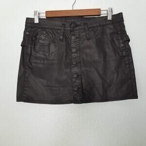 Faux Leather Mini Skirt Black Sz 8